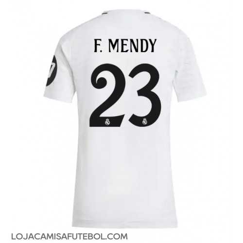 Camisa de Futebol Real Madrid Ferland Mendy #23 Equipamento Principal Mulheres 2024-25 Manga Curta